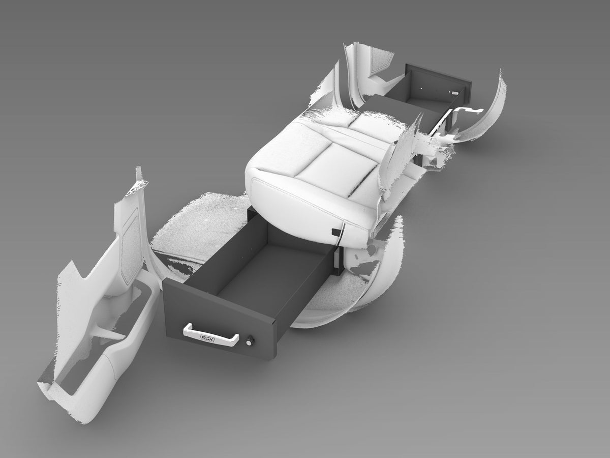 Original Appearance Manufacturing RuK Underseat Drawer 2015-2025 F150 Supercrew/ Super Duty Crew Cab | T_RuK by OAM plastic slip on rocker panels