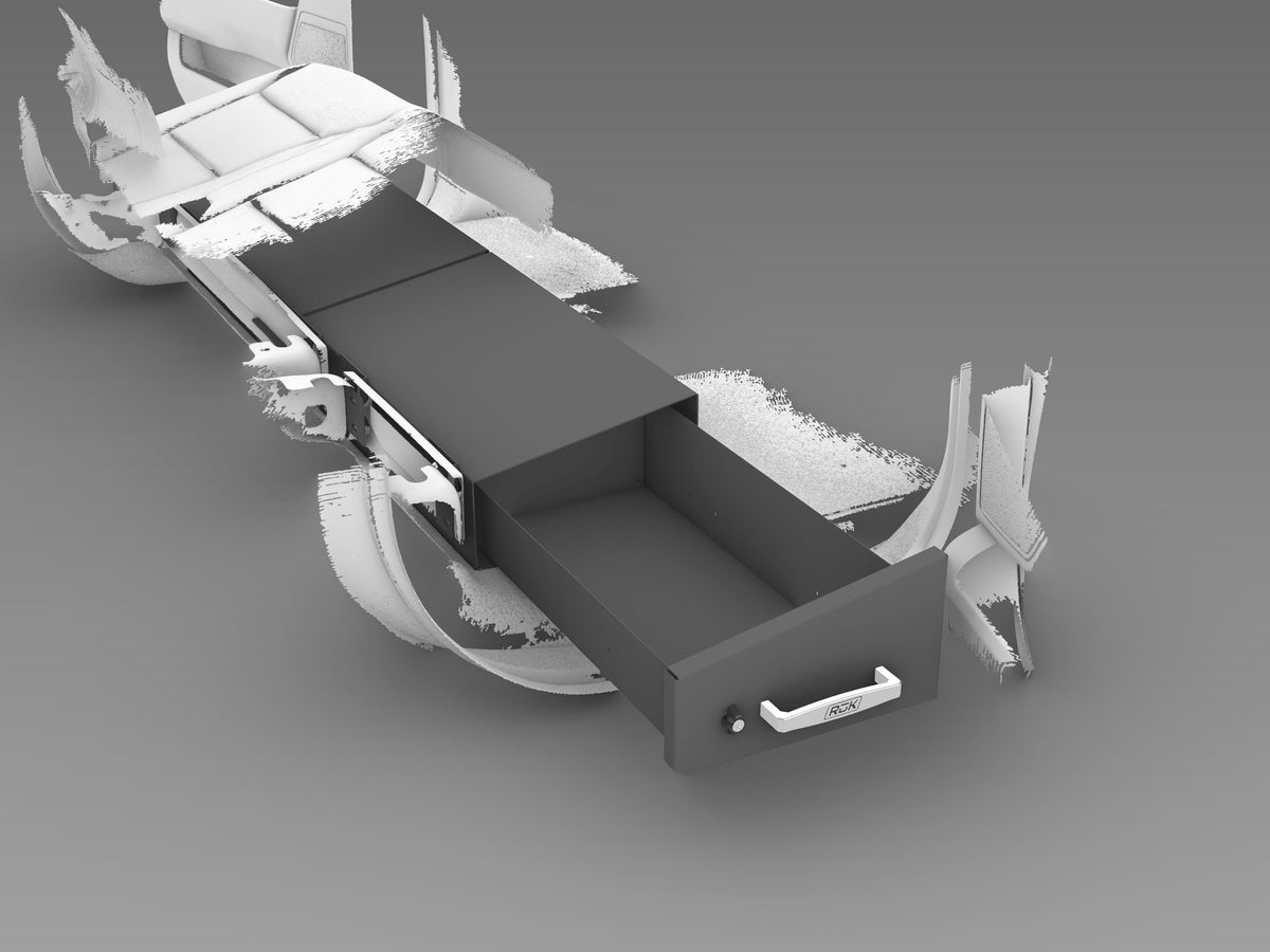 Original Appearance Manufacturing RuK Underseat Drawer 2015-2025 F150 Supercrew/ Super Duty Crew Cab | T_RuK by OAM plastic slip on rocker panels
