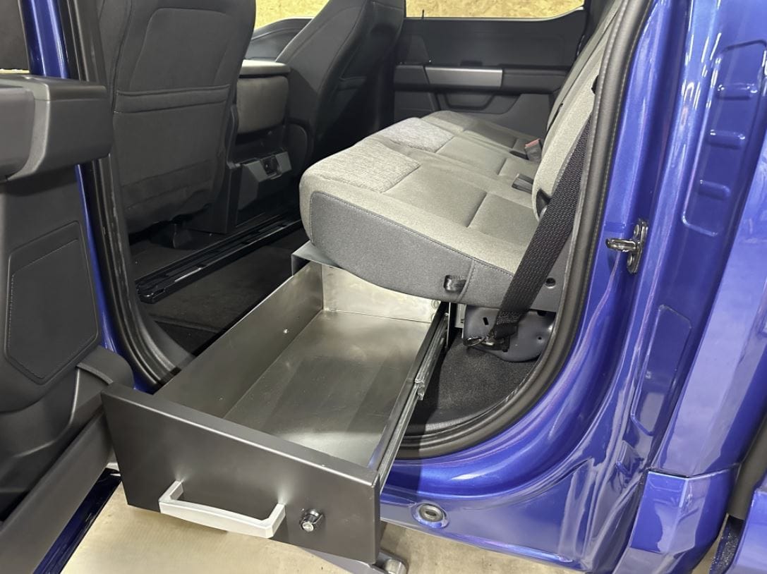 Original Appearance Manufacturing RuK Underseat Drawer 2015-2025 F150 Supercrew/ Super Duty Crew Cab | T_RuK by OAM plastic slip on rocker panels