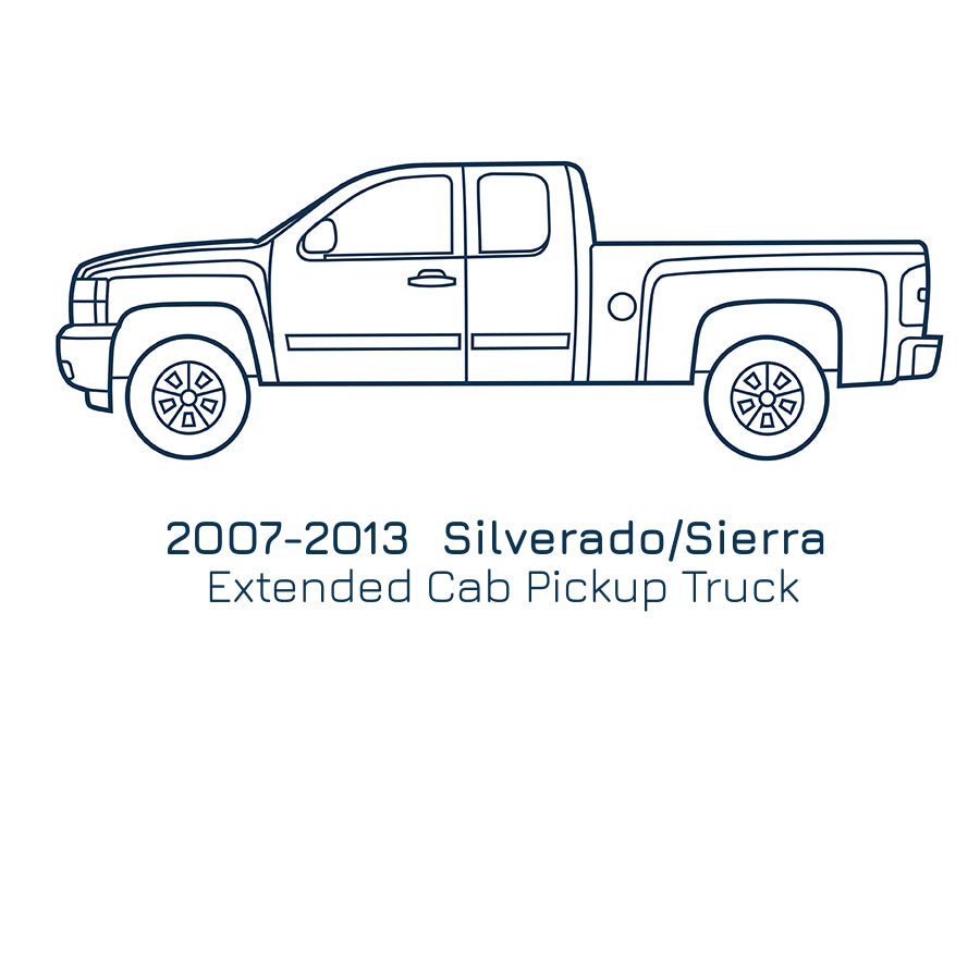 2007-2013 Silverado/Sierra Extended Cab, Slip On Rocker Panel + Cab Corner Cover