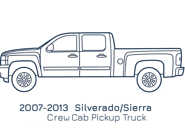 Original Appearance Manufacturing Chevrolet / GMC 2007-2013 Silverado/Sierra Crew Cab, Slip On Rocker Panels + Cab Corner Covers plastic slip on rocker panels