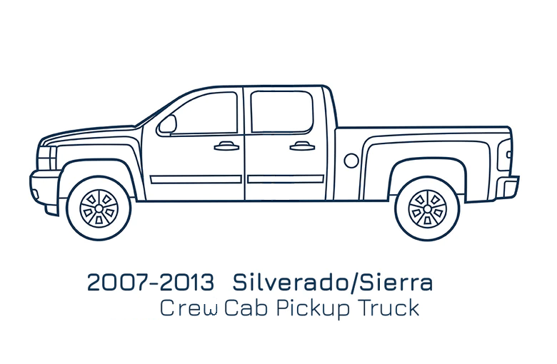 Original Appearance Manufacturing Chevrolet / GMC 2007-2013 Silverado/Sierra Crew Cab, Slip On Rocker Panels + Cab Corner Covers plastic slip on rocker panels